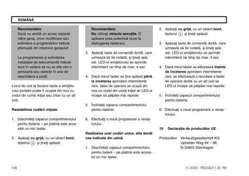 NÃ¡vod na montÃ¡Ã a obsluhu UzstÃdÂ¥â°anas un ... - HÃ¶rmann