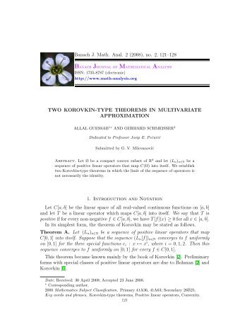 Two Korovkin-type theorems in multivariate approximation