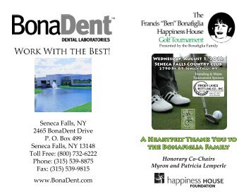 Seneca Falls, NY 2465 BonaDent Drive PO Box ... - Happiness House