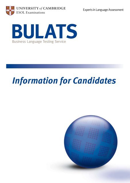 BULATS Information for Candidates (PDF, 1171kb)