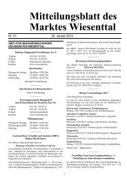 Mitteilungsblatt des Marktes Wiesenttal - Markt Wiesenttal