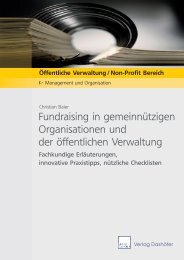 Fundraising in gemeinnützigen Organisationen und der öffentlichen ...