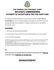 First List ND [Part-Time] - The Federal Polytechnic Ilaro