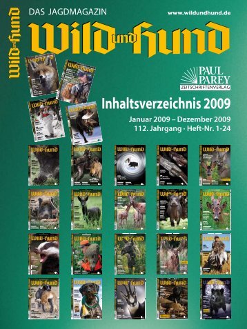 Inhaltsverzeichnis 2009 - Wild und Hund