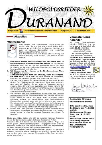 Ausgabe 213 3. November 2005 - Wildpoldsried