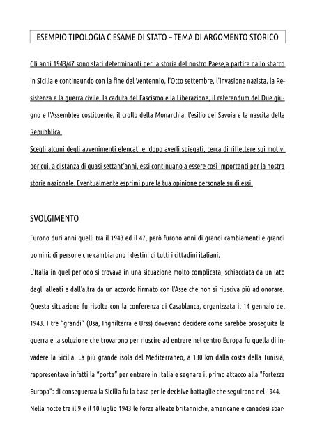 ESEMPIO TIPOLOGIA C ESAME DI STATO - stringherserale