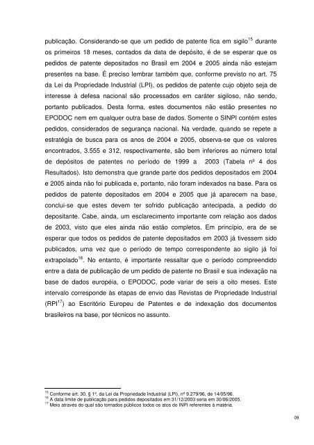 Maiores Depositantes de Pedidos de Patentes BR 1999 - Inpi