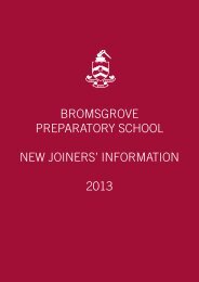 Prep Joining Instructions 2013/14 - Bromsgrove School