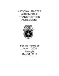 National Master Automobile Transporters Agreement For the Period ...