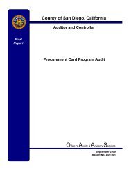 Procurement Card Program Audit - County of San Diego