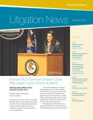 Litigation News - Vinson & Elkins LLP