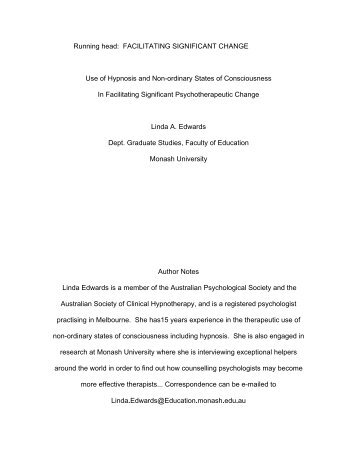 Use of Hypnosis and Non-Ordinary States of Consciousness ... - Ning