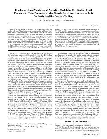 Development and Validation of Prediction Models for Rice Surface ...