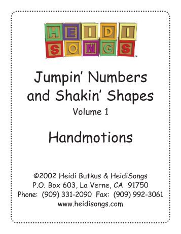 Jumpin' Numbers & Shakin' Shapes Lyrics - Heidi Songs