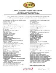 National Association of Secondary School Principals 2010-2011 ...