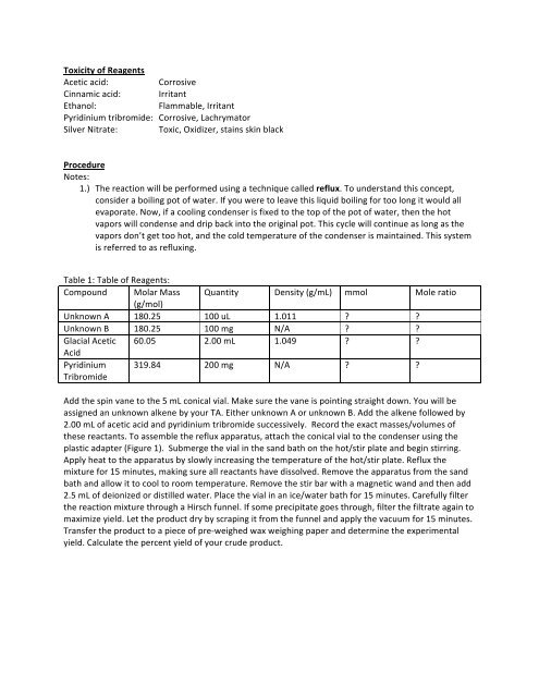 Bromination-Final Draft2 - URI Department of Chemistry