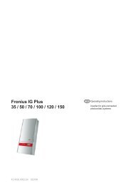 Fronius IG Plus - SEG Solar Energy GmbH