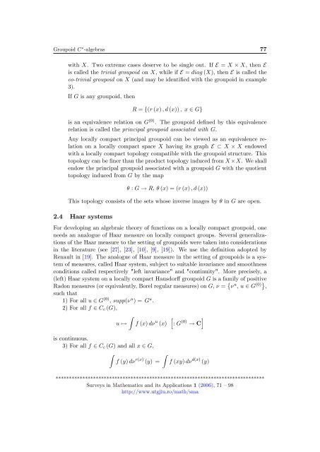 GROUPOID C""ALGEBRAS 1 Introduction 2 Definitions and notation