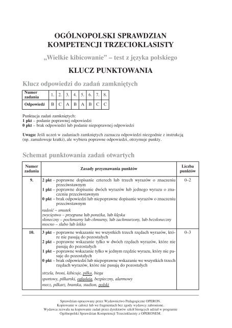 Klucz odpowiedzi - Operon