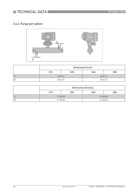 Krohne Mass Flow Meter Tech Sheet - Don Johns