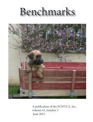 Benchmarks: Jun 2013 - Soft Coated Wheaten Terrier Club of America