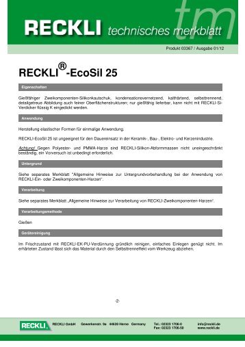 03367 EcoSil 25 - RECKLI GmbH: Home