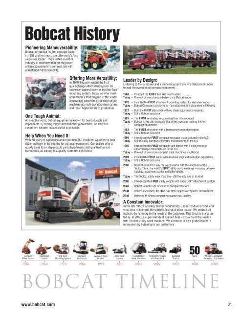 Bobcat brochure - Williams Machinery