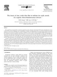 The insert of zinc oxide thin film in indium tin oxide anode for organic ...