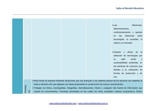 2Âº y 3Âº Ciclo ÃREA: TECNOLOGIA - Salta al Mundo Educativo