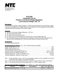 NTE1956 Integrated Circuit Positive 3 Terminal Voltage Regulator ...