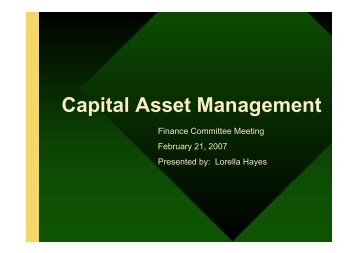 Capital Asset Management - City of Greater Sudbury