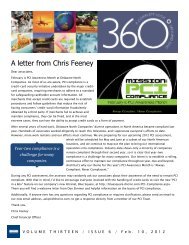 A letter from Chris Feeney - Delaware North