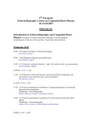 2 European Echocardiography Course on Congenital Heart Disease ...