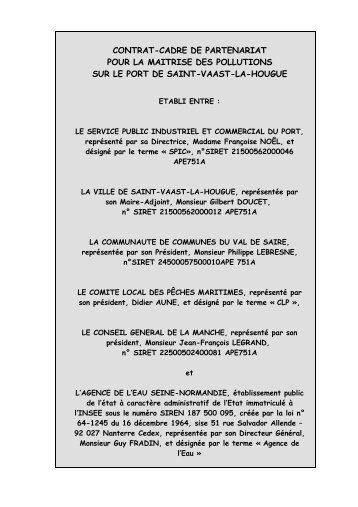 contrat cadre de partenariat entre - Agence de l'Eau Seine Normandie