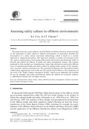 Assessing safety culture in offshore environments - Industrial Centre