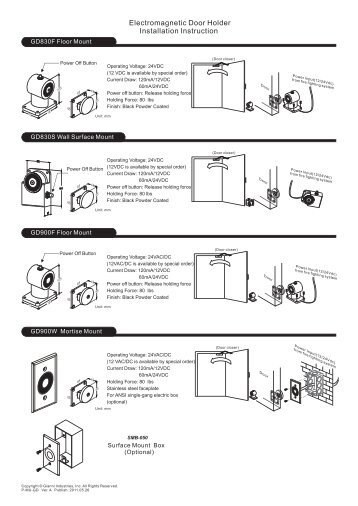 Electromagnetic Door Holder Installation Instruction - GEM,Gianni ...