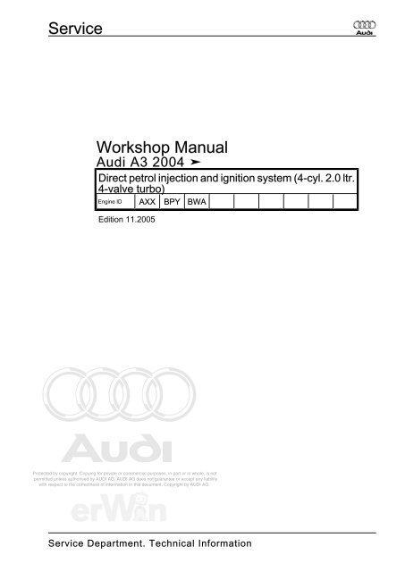 Audi A3 2004 Direct petrol injection and ignition system