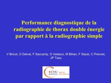 Performance diagnostique de la radiographie de thorax double ...