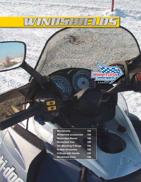 Windshields 190 Windshield accessories 196 ... - Winners Circle