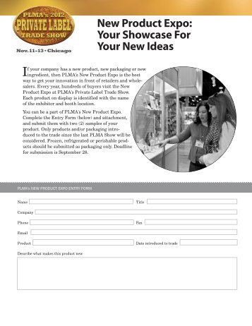 New Product Expo: Your Showcase For Your New Ideas - PLMA