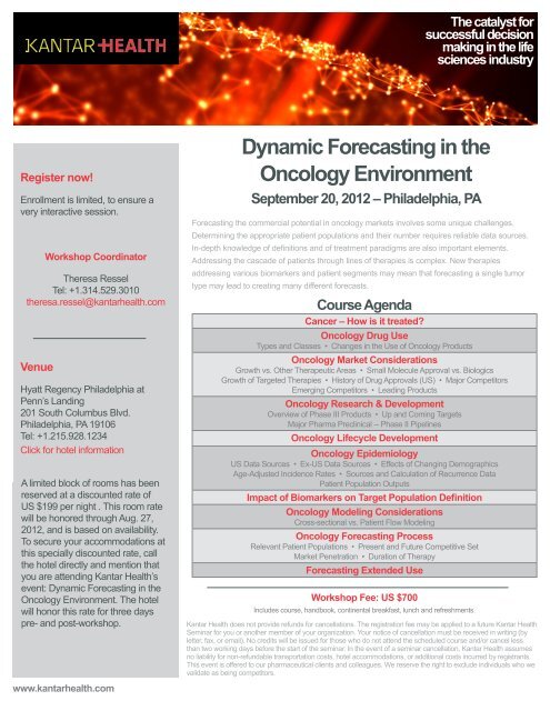 Dynamic Forecasting in the Oncology Environment - Kantar Health