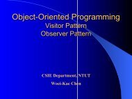 Object-Oriented Programming Visitor Pattern Observer Pattern