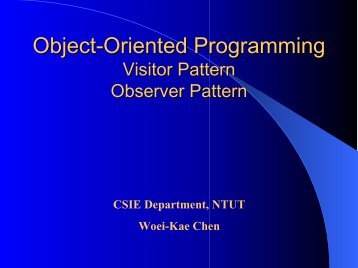 Object-Oriented Programming Visitor Pattern Observer Pattern