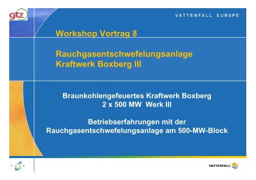 Rauchgasentschwefelungsanlage Kraftwerk Boxberg III ...