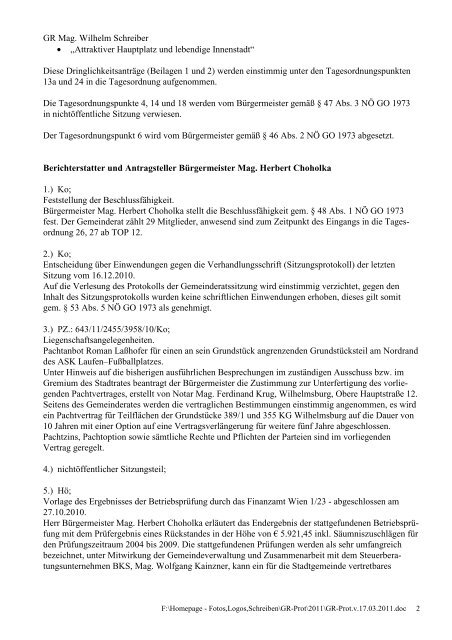 GR-Protokoll v. 2011-03-17 (61 KB) - .PDF - Wilhelmsburg