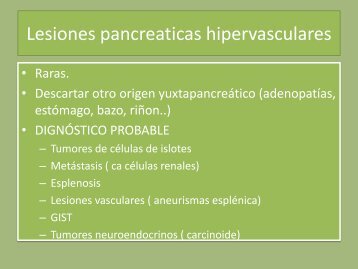 Lesiones pancreaticas hipervasculares