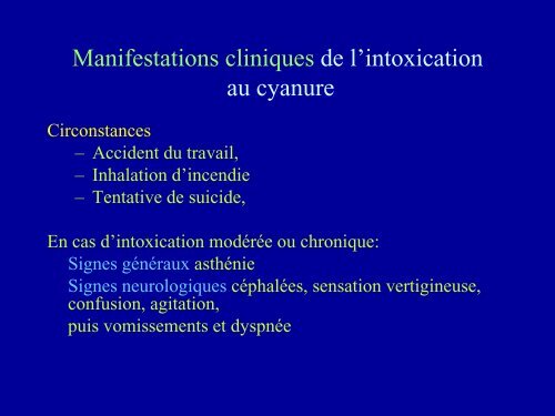 Intoxication au cyanure : à propos d'une observation