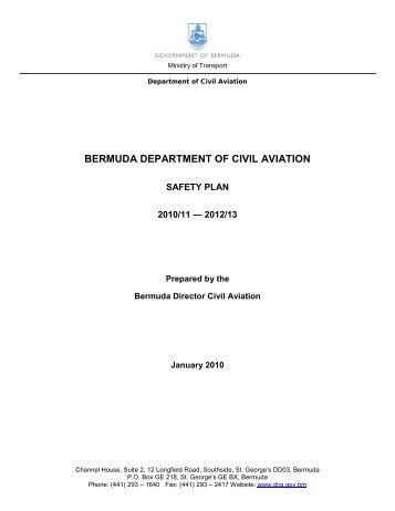 BDCA Safety Plan - Bermuda Department of Civil Aviation
