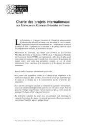 Charte des projets internationaux