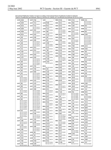 PCT/2002/18 : PCT Gazette, Weekly Issue No. 18, 2002 - WIPO